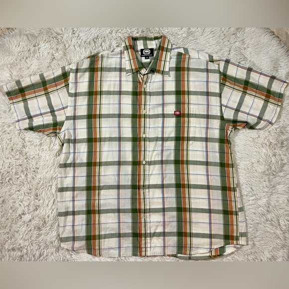 Ecko Unlimited Other - XXL Vintage Y2K Ecko Unltd Rhino Woven Short Sleeve Shirt 90’s Plaid Streetwear‎